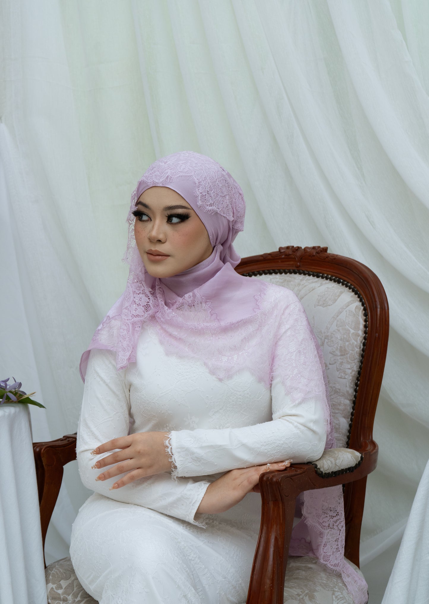 Diamond Lace Shawl - Light Mauve