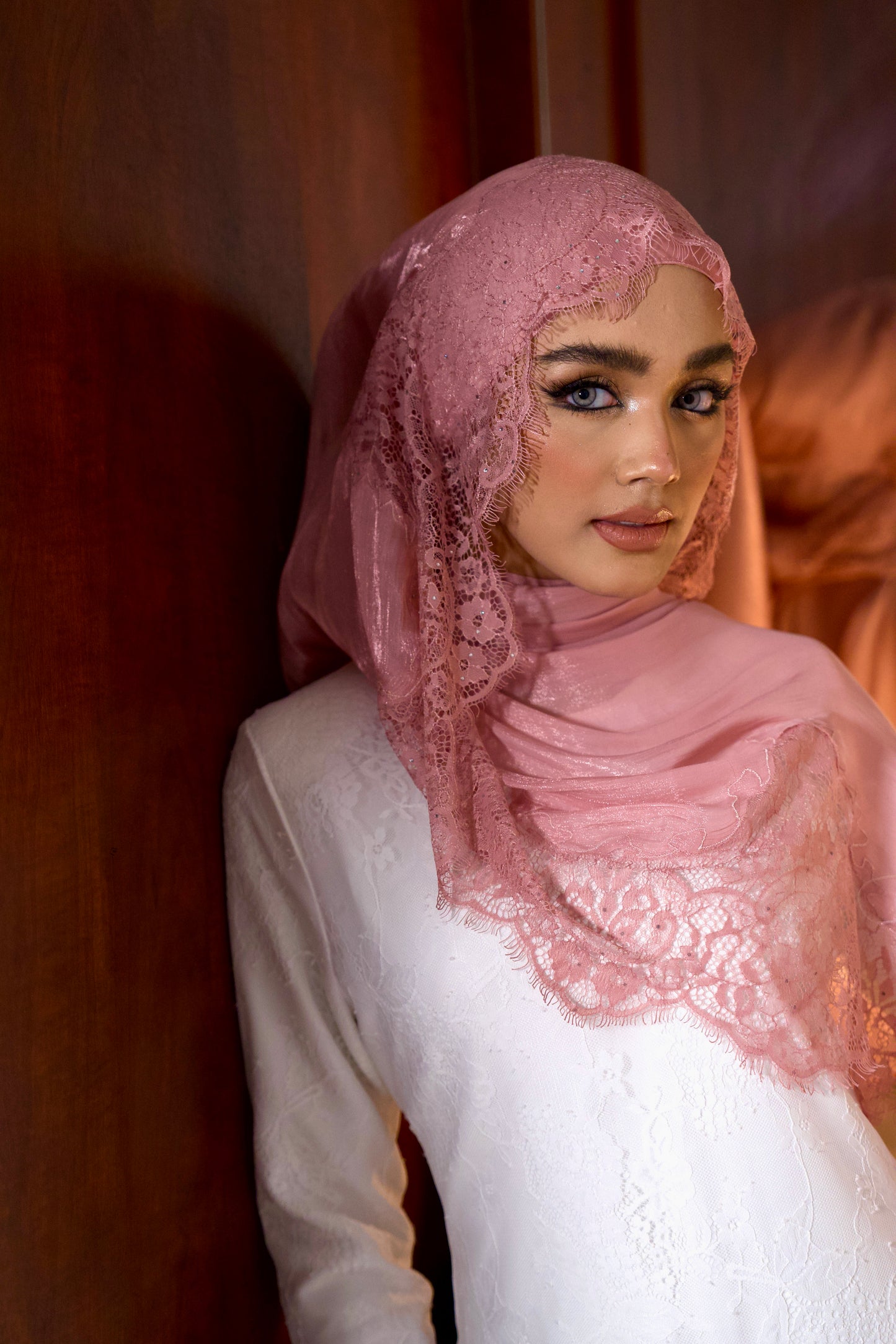 Diamond Lace Shawl - Rosé