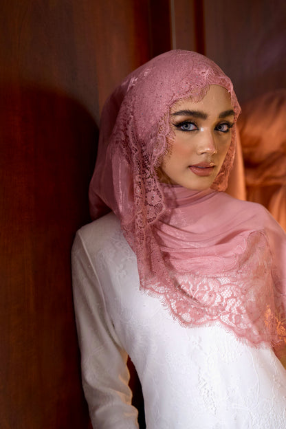 Diamond Lace Shawl - Rosé