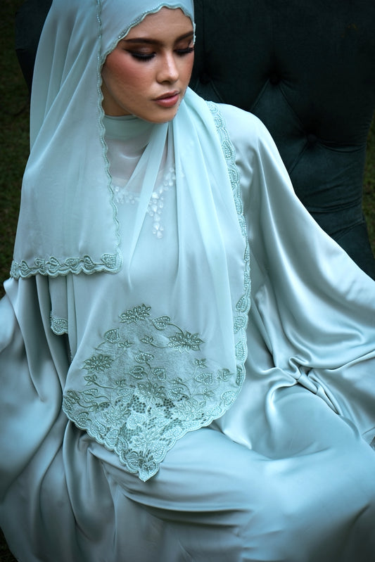 Saḥarā Kerawang Shawl - Sage Green