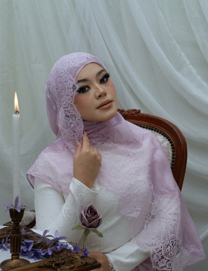 Diamond Lace Shawl - Light Mauve