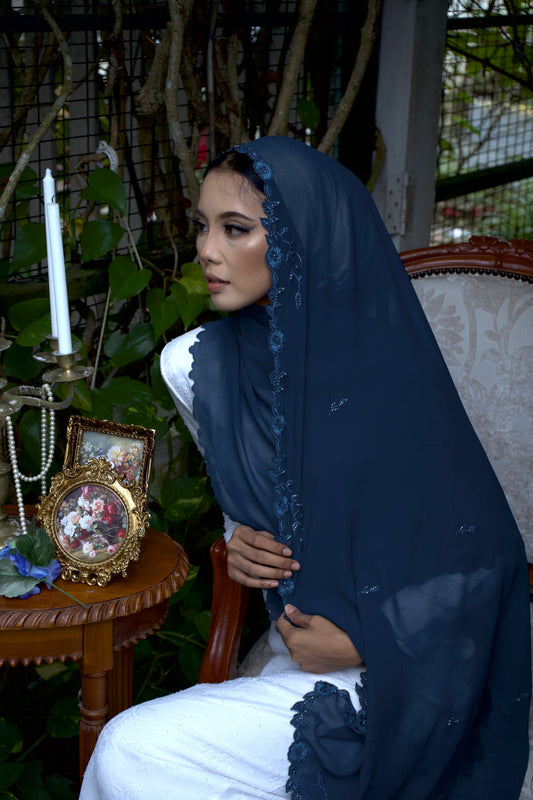 Saḥarā Sulam Shawl - Teal Blue