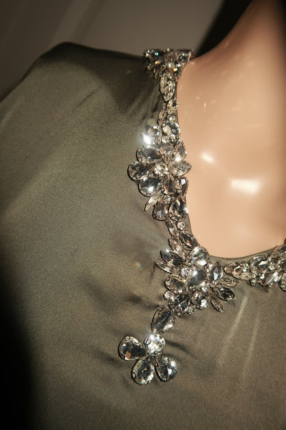 Saḥarā Beaded Kaftan - Army Green