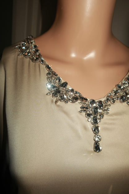 Saḥarā Beaded Kaftan - Light Olive