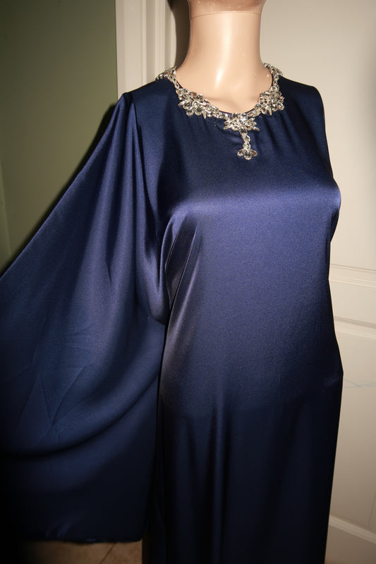 Saḥarā Beaded Kaftan - Atlantic Blue