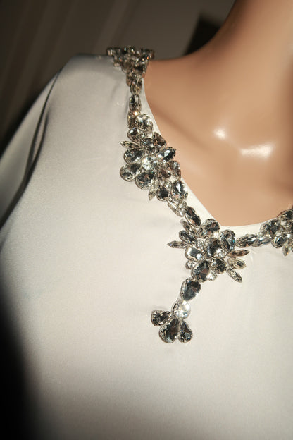 Saḥarā Beaded Kaftan - Angelic White
