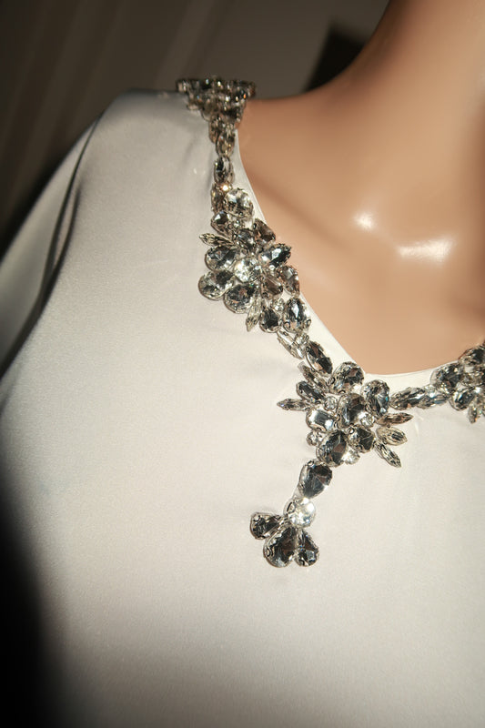 Saḥarā Beaded Kaftan - Angelic White