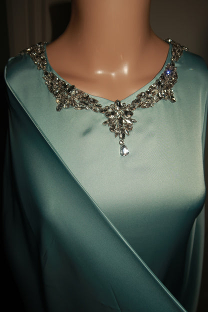 Saḥarā Beaded Kaftan - Tiffany Blue