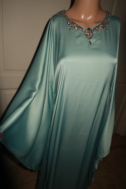 Saḥarā Beaded Kaftan - Tiffany Blue